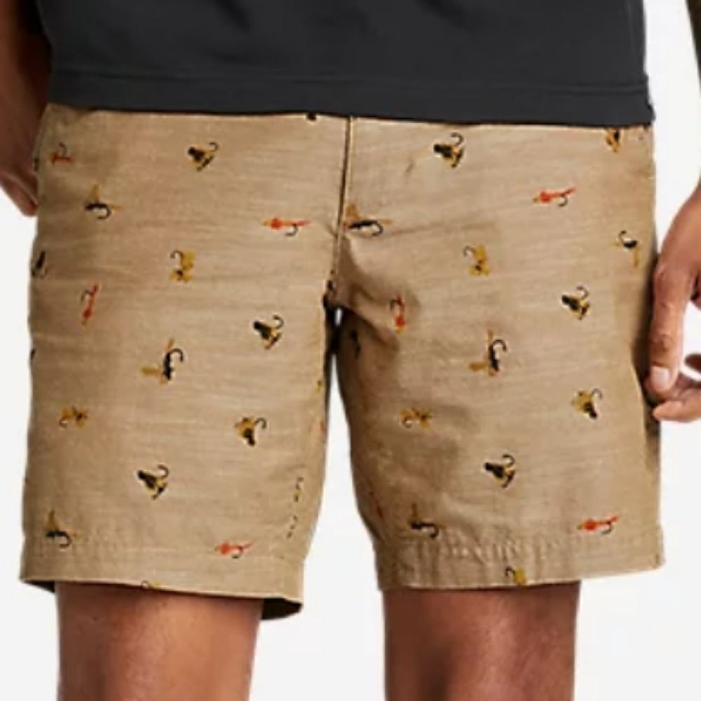 Eddie Bauer Men's Tan Flat Front Outdoor Hiking Grifton Shorts Size 36